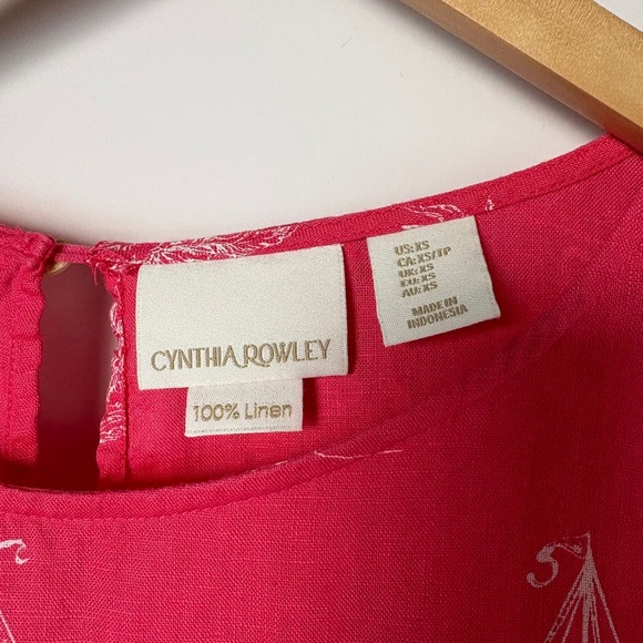 Cynthia Rowley Coral Pink 100% Linen Mini Dress - Coastal • Nautical • Summer - Picture 4 of 11